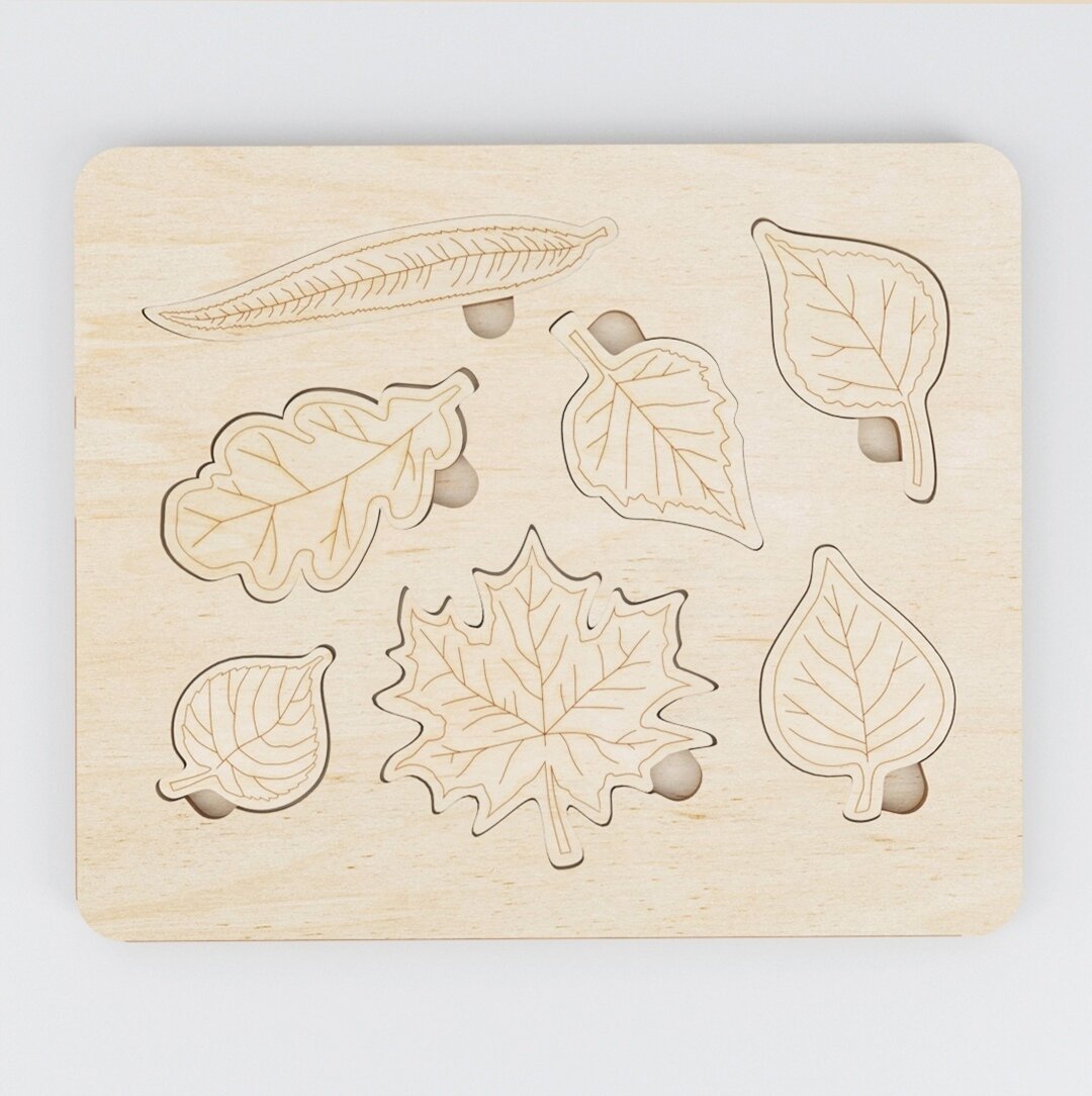 Intra απο ξύλο plywood 3mm-4mm πάχος - Montessori Leaf Puzzle Ξύλινα Παιχνίδια Εκμάθησης για Παιδιά Δίασταση 30x30 cm Intraeaxys-eo0qxy01