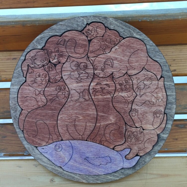 Intra απο ξύλο plywood 3mm-4mm πάχος - Παζλ συσκευασίας για γάτες Δίασταση 30x30 cm Intraeaxys-ro6yxl67