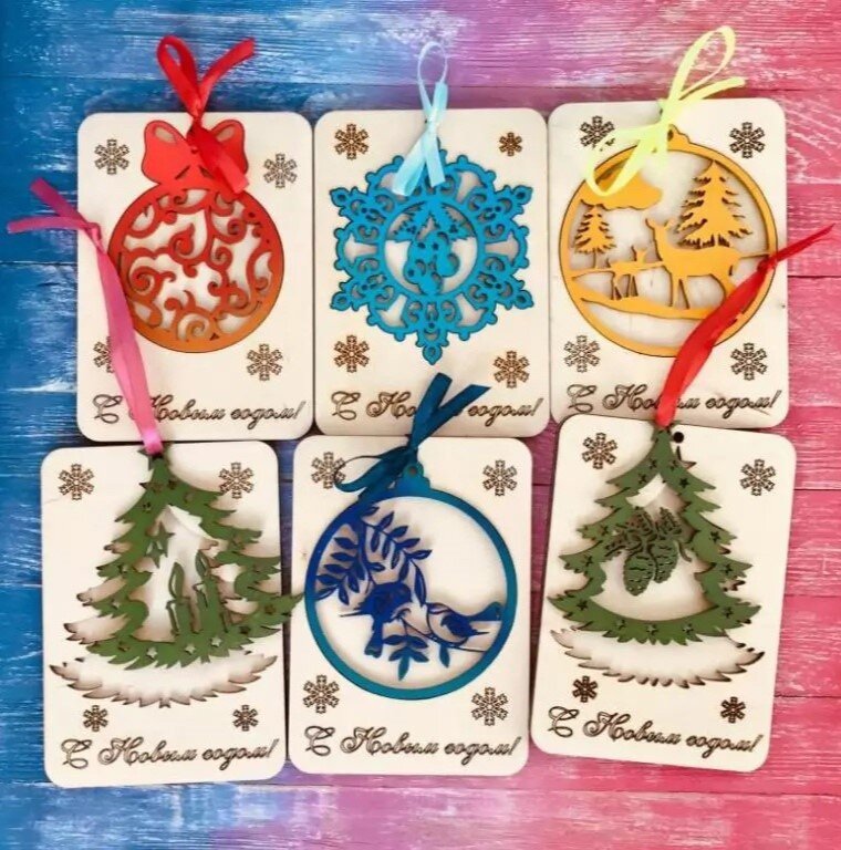 Intra απο ξύλο plywood 3mm-4mm πάχος - Κάρτες Χριστουγέννων και Πρωτοχρονιάς Δίασταση 30x30 cm Intraeaxys-r1z2y5p1