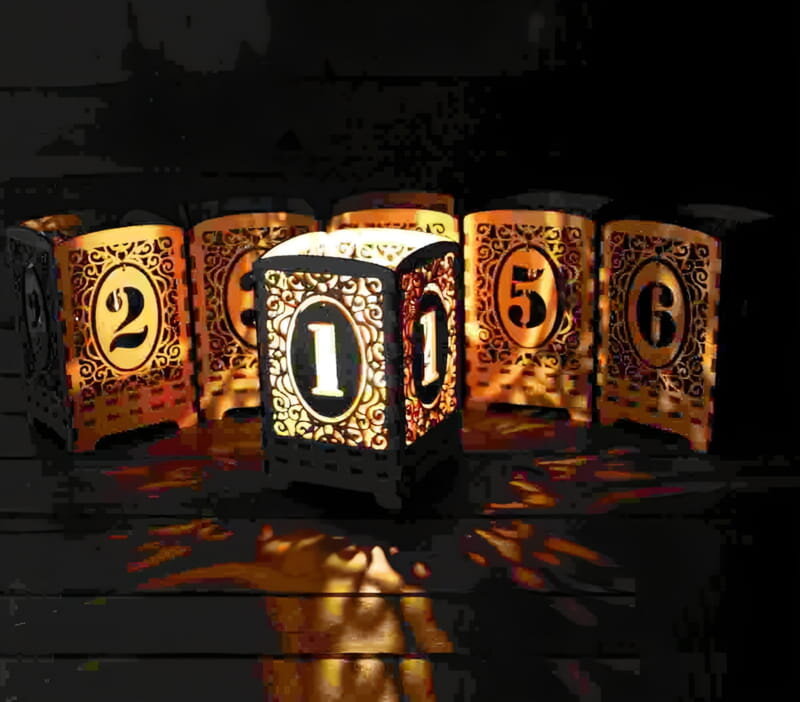 Intra απο ξύλο plywood 3mm-4mm πάχος - Διακοσμητικό φωτιστικό νύχτας με αριθμούς Δίασταση 30x30 cm Intraeaxys-e1gkdn8o