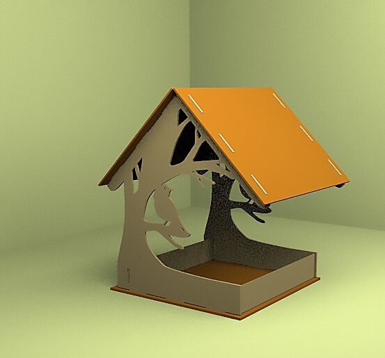 Intra απο ξύλο plywood 3mm-4mm πάχος - Bird Feeder Bird Feed Though 4mm Δίασταση 30x30 cm Intraeaxys-d1lvylzo