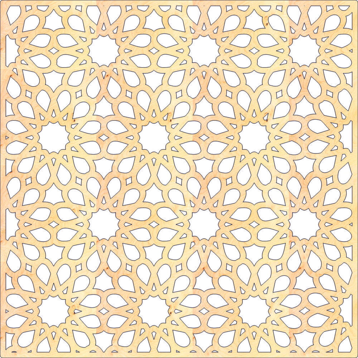 Intra απο ξύλο plywood 3mm-4mm πάχος - Αραβικό σχέδιο Jali Δίασταση 30x30 cm Intraeaxys-078y22mo