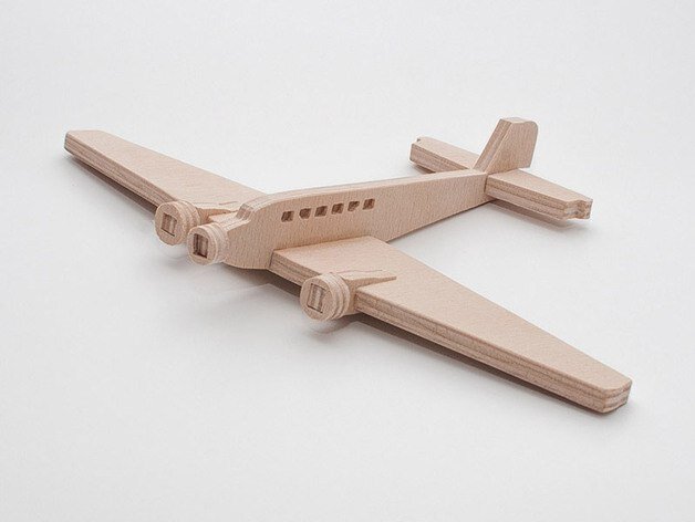 Intra απο ξύλο plywood 3mm-4mm πάχος - Μοντέλο Junkers Ju 52 Lasercut Δίασταση 30x30 cm Intraeaxys-zo9nl41k