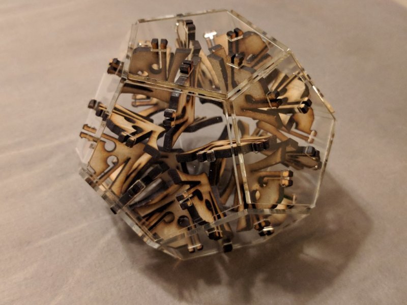 Intra απο ξύλο plywood 3mm-4mm πάχος - Snap Fit Dodecahedron 3mm Ξύλο Ακρυλικό Δίασταση 20x20 cm Intraeaxys-e1g53dmo
