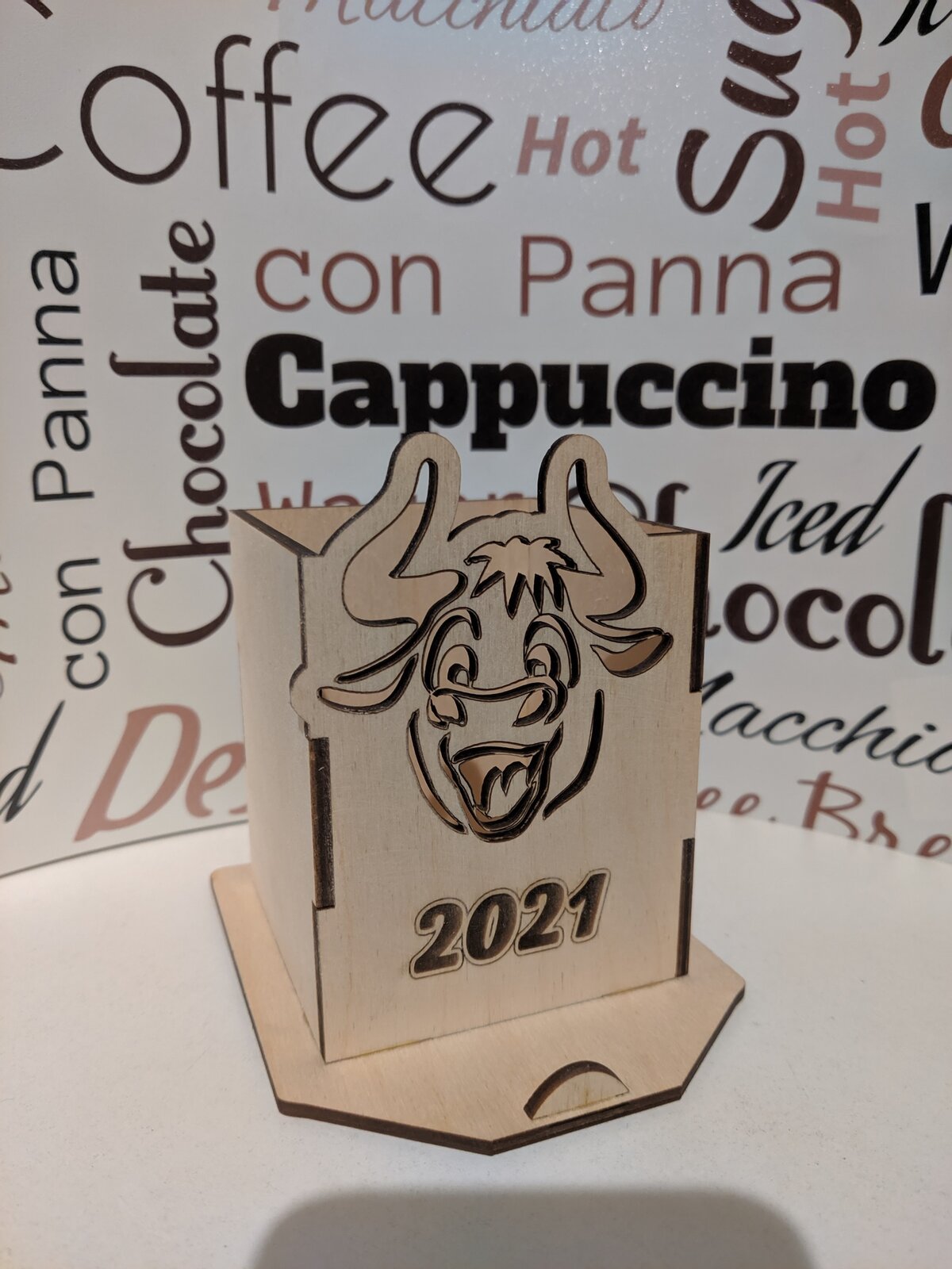 Intra απο ξύλο plywood 3mm-4mm πάχος - Βάση τηλεφώνου και στυλό 2021 Επιτραπέζια βάση στήριξης τηλεφώνου Δίασταση 30x30 cm Intraeaxys-qommynpo