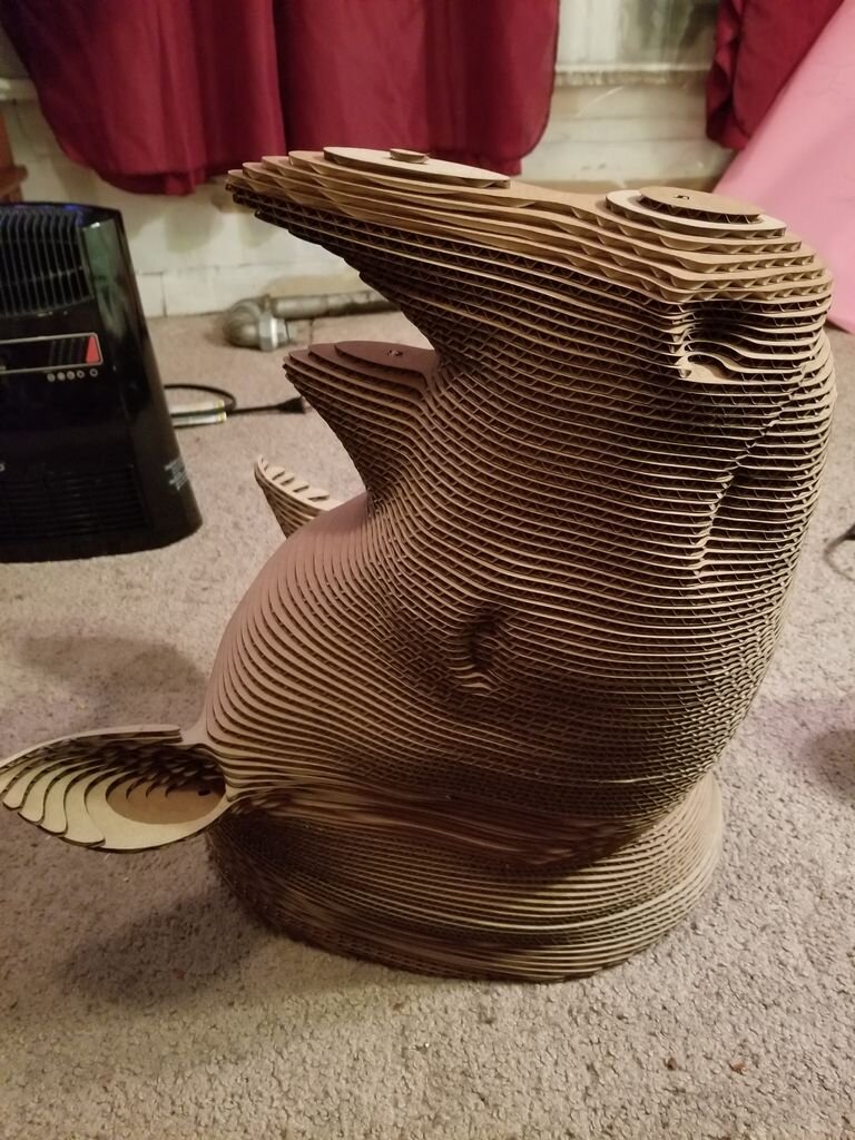 Intra απο ξύλο plywood 3mm-4mm πάχος - Αρχείο Cardboard Rhino Head DWG Δίασταση 30x30 cm Intraeaxys-joed5q61