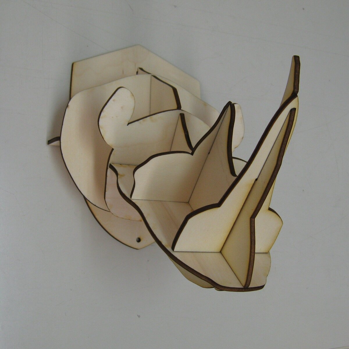 Intra απο ξύλο plywood 3mm-4mm πάχος - Ρινόκερος Διακόσμηση τοίχου 3D παζλ Δίασταση 30x30 cm Intraeaxys-6o3yl9k7