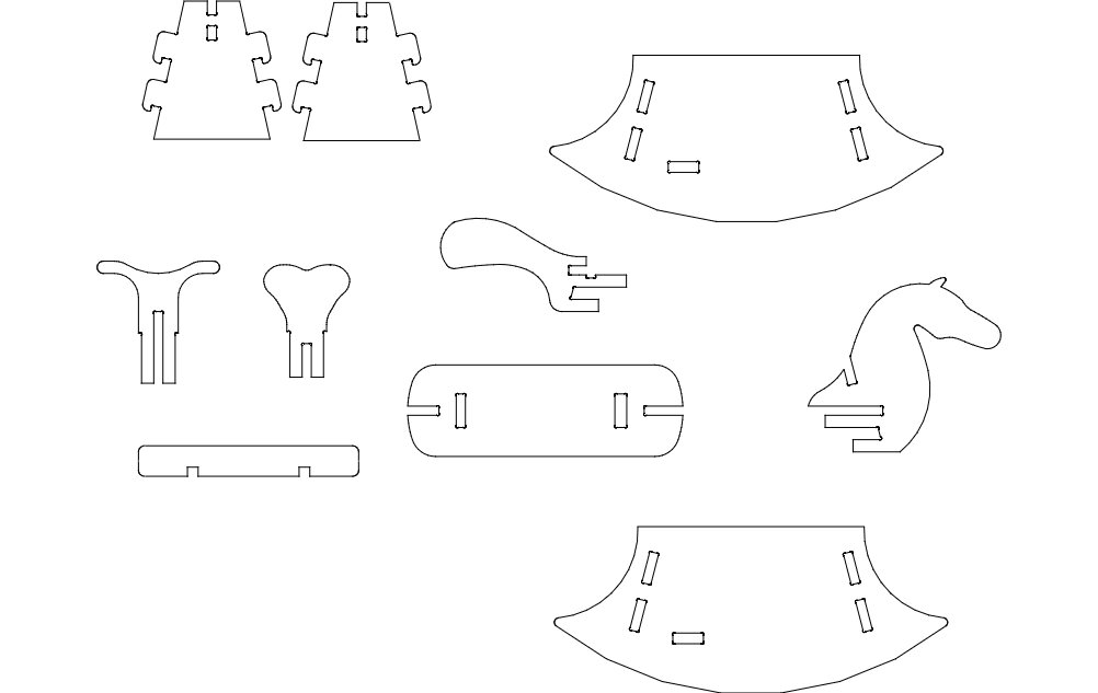 Intra απο ξύλο plywood 3mm-4mm πάχος - Παζλ Rocking Horse Δίασταση 30x30 cm Intraeaxys-r7v682od