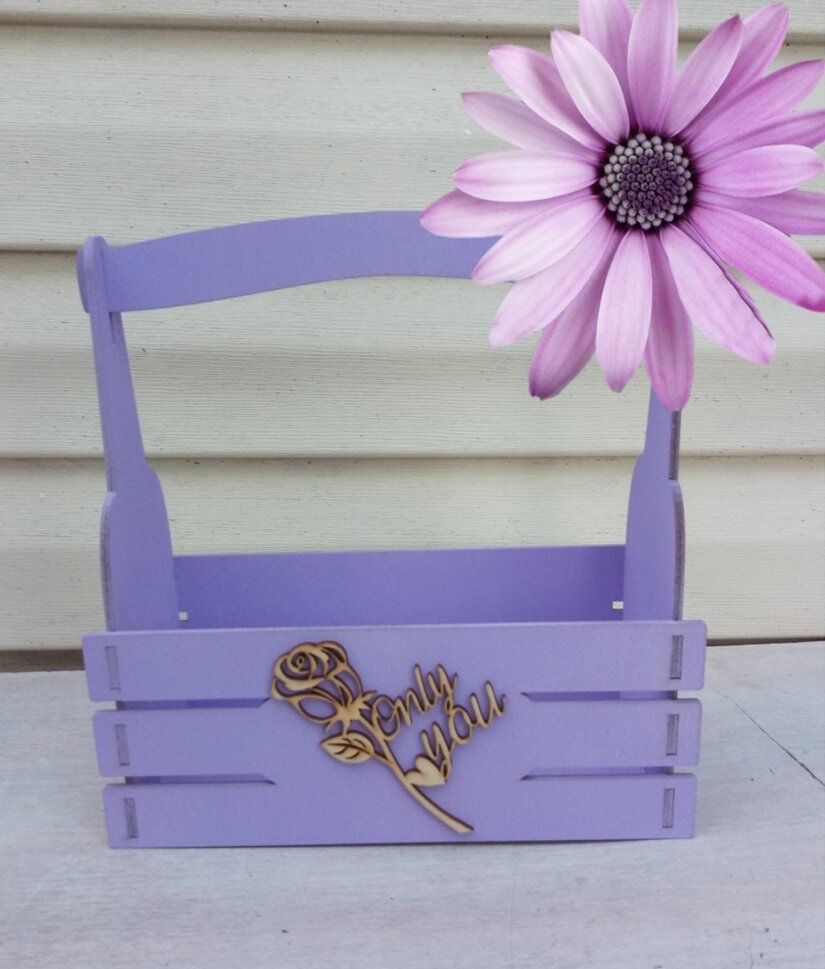 Intra απο ξύλο plywood 3mm-4mm πάχος - Ξύλινο ντεκόρ καλάθι με τριαντάφυλλο Δίασταση 30x30 cm Intraeaxys-075y9jko