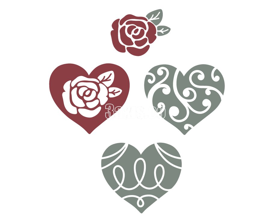 Intra απο ξύλο plywood 3mm-4mm πάχος - Μονογράμματα καρδιάς Δίασταση 30x30 cm Intraeaxys-075yj88o