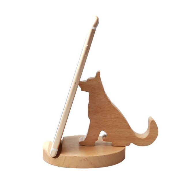 Intra απο ξύλο plywood 3mm-4mm πάχος - Επιτραπέζια βάση τηλεφώνου για χαριτωμένο σκυλί Δίασταση 30x30 cm Intraeaxys-eo4qeld7