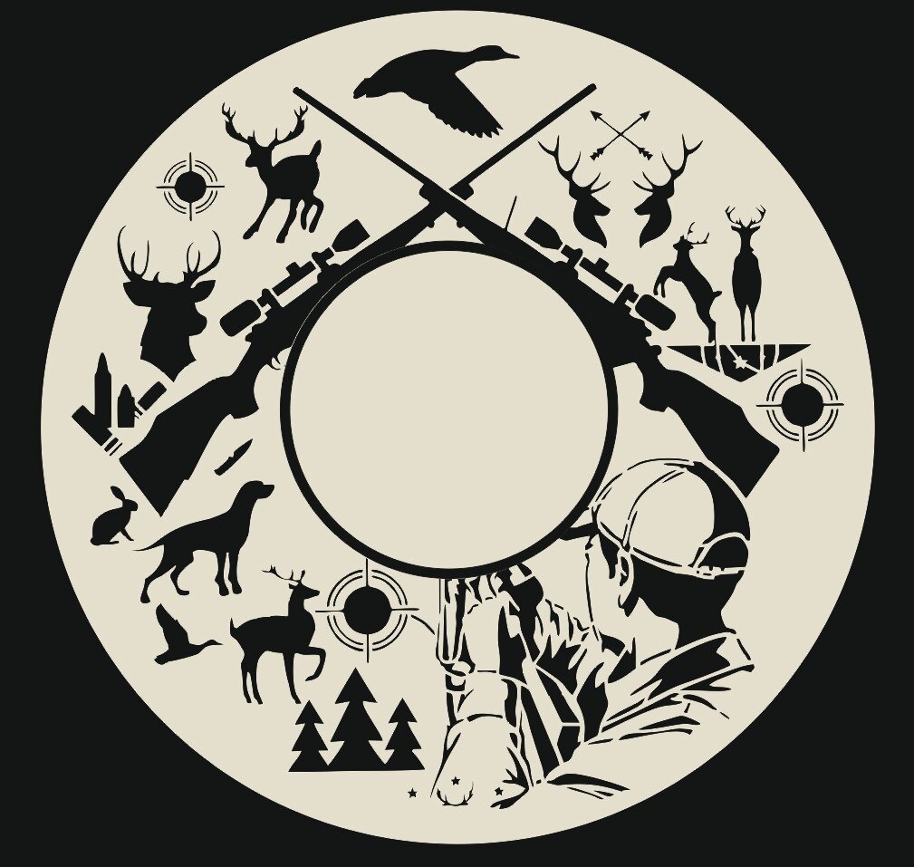 Intra απο ξύλο plywood 3mm-4mm πάχος - Ρολόι τοίχου Hunter Wild Animals Διακοσμητικό τοίχου κυνηγιού Δίασταση 30x30 cm Intraeaxys-d1lvjpgo