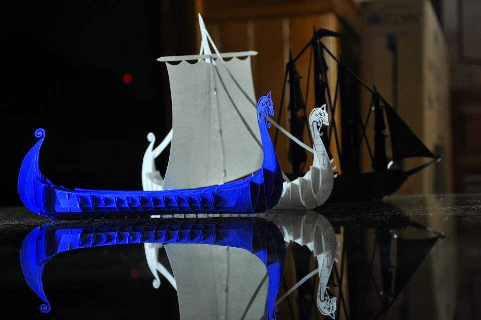 Intra απο ξύλο plywood 3mm-4mm πάχος - Πρότυπο πλοίου Βίκινγκ Δίασταση 30x30 cm Intraeaxys-eo20jkq7