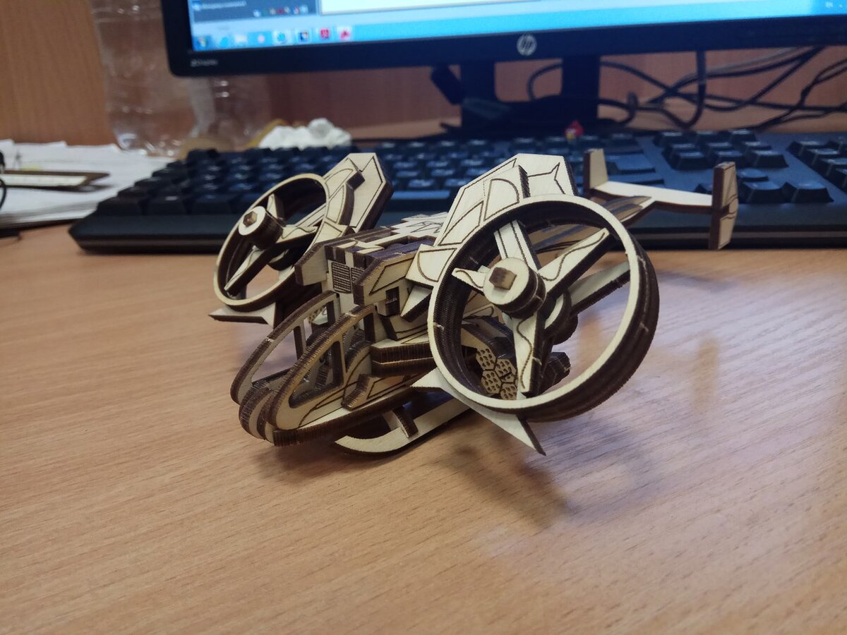 Intra απο ξύλο plywood 3mm-4mm πάχος - AT-99 Scorpion Gunship Δίασταση 30x30 cm Intraeaxys-eo4qljd7