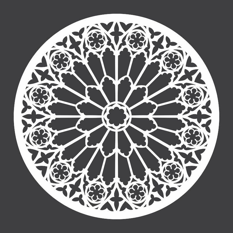 Intra απο ξύλο plywood 3mm-4mm πάχος - Σχέδιο CNC Laser με μοτίβο κύκλου Jali Δίασταση 30x30 cm Intraeaxys-r7vm9m27
