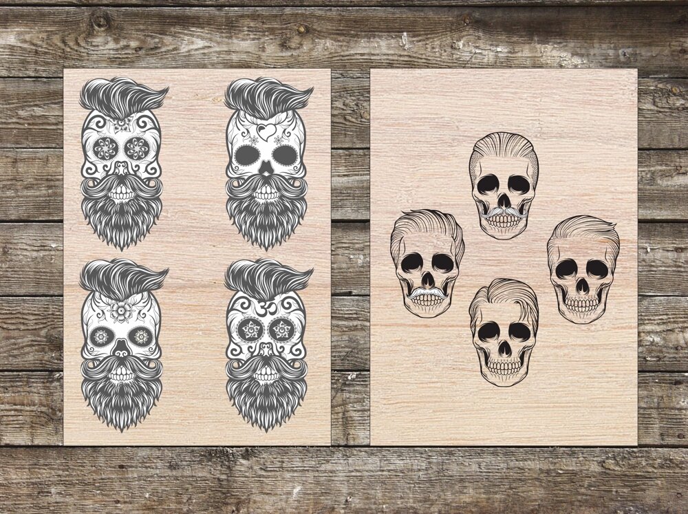 Intra απο ξύλο plywood 3mm-4mm πάχος - Χαρακτική με λέιζερ Sugar Skull Art Δίασταση 30x30 cm Intraeaxys-e1gkenvo