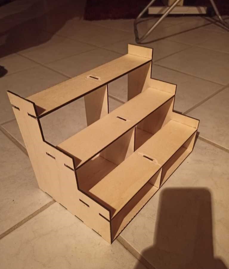 Intra απο ξύλο plywood 3mm-4mm πάχος - Stair Step Spice Rack 3mm Δίασταση 30x30 cm Intraeaxys-078ygqno