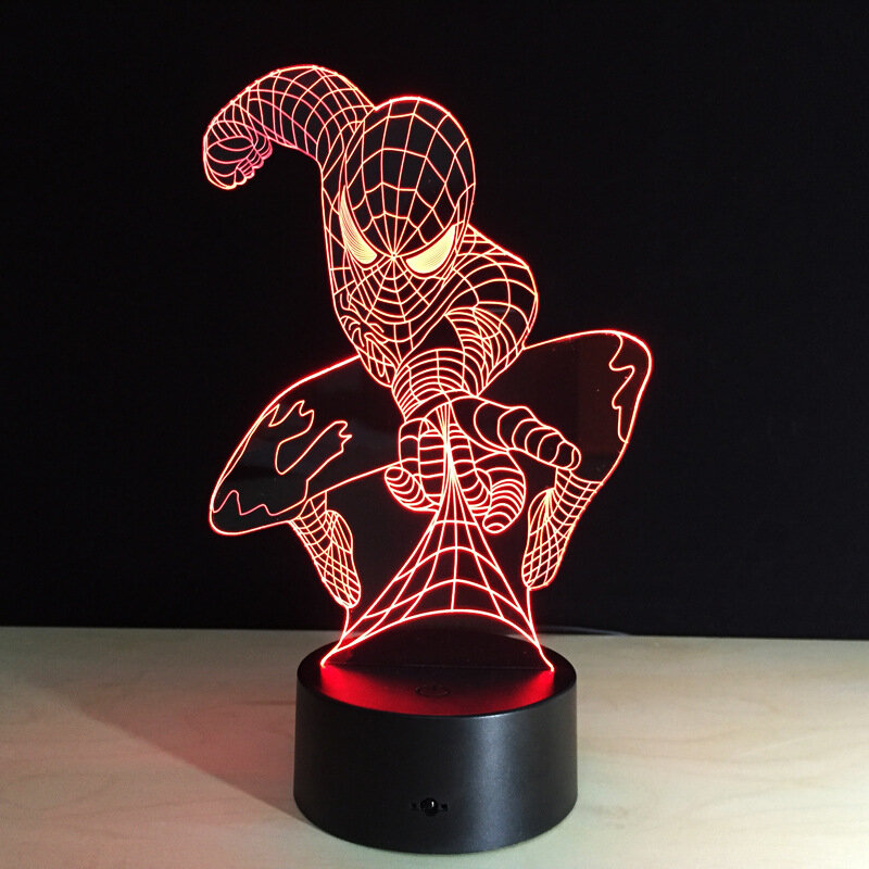 Intra απο ξύλο plywood 3mm-4mm πάχος - Spiderman Night Light Δίασταση 30x30 cm Intraeaxys-zo9dq47k