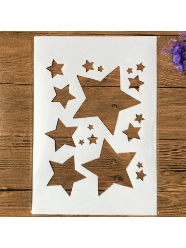 Intra απο ξύλο plywood 3mm-4mm πάχος - Πρότυπα στένσιλ αστεριών Δίασταση 30x30 cm Intraeaxys-pokwmg8o