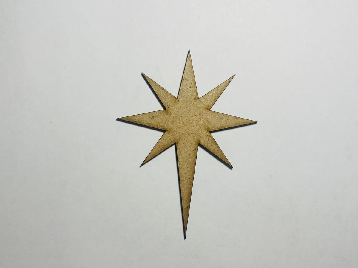 Intra απο ξύλο plywood 3mm-4mm πάχος - Ξύλο Bethlehem Star Craft σχήμα κοπής Δίασταση 30x30 cm Intraeaxys-eoxlkwjo