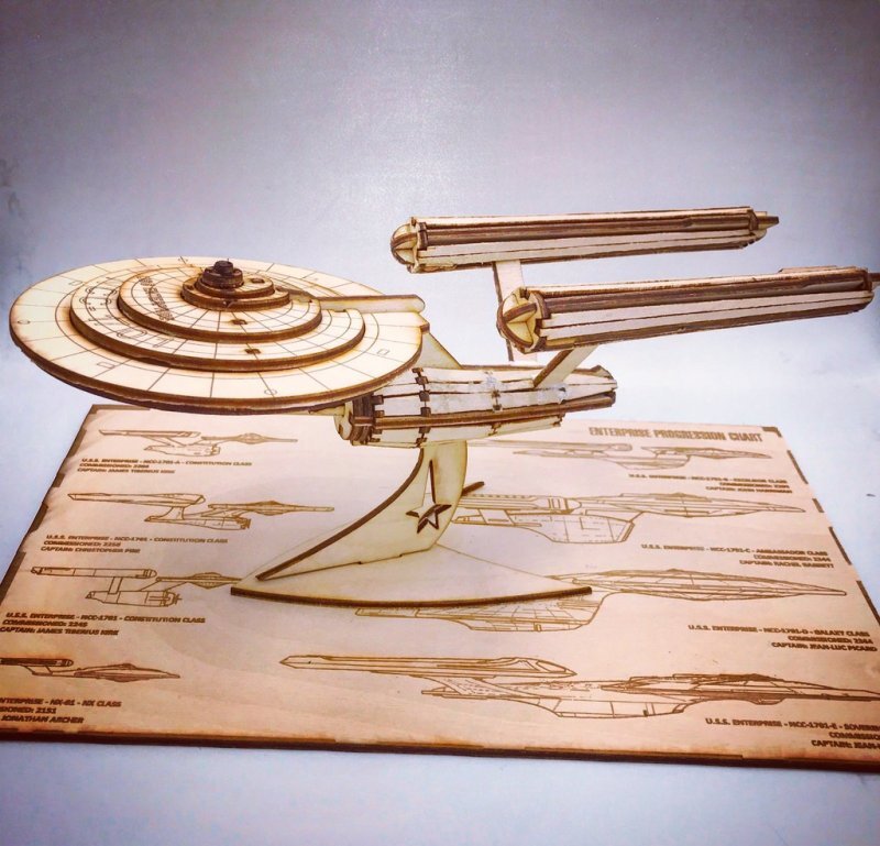 Intra απο ξύλο plywood 3mm-4mm πάχος - USS Enterprise Δίασταση 30x30 cm Intraeaxys-voq2ggeo