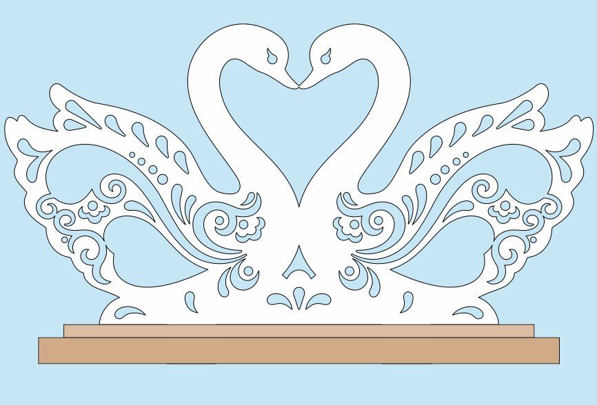 Intra απο ξύλο plywood 3mm-4mm πάχος - Αρχείο PDF Σχεδίων CNC θήκης χαρτοπετσέτας κύκνου Δίασταση 30x30 cm Intraeaxys-ro6evm1x