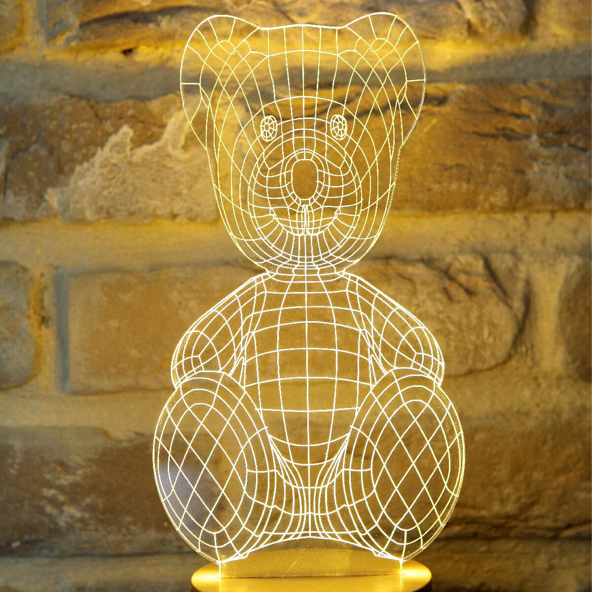 Intra απο ξύλο plywood 3mm-4mm πάχος - Teddy Bear 3D Night Light Δίασταση 30x30 cm Intraeaxys-yon0g5p7