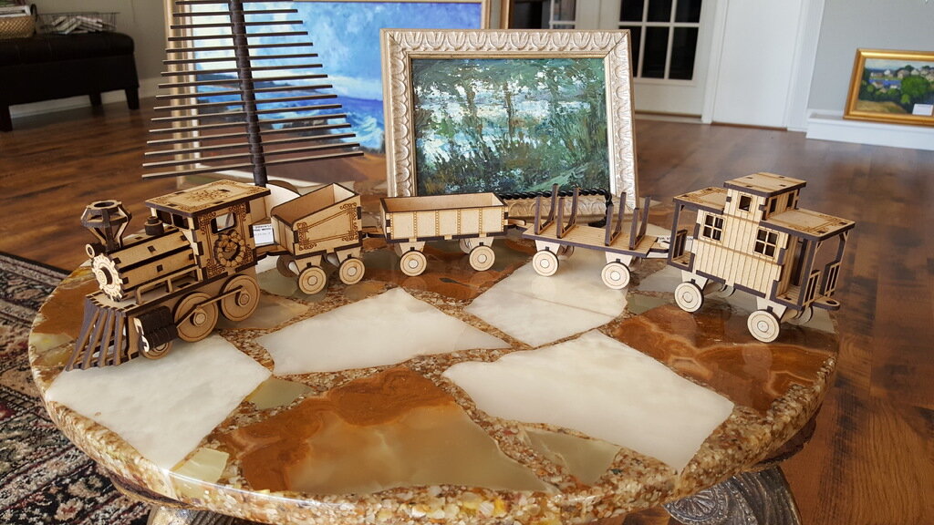 Intra απο ξύλο plywood 3mm-4mm πάχος - Χριστουγεννιάτικο Τρένο 3mm Δίασταση 30x30 cm Intraeaxys-zo9y5kw7