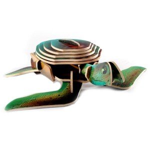 Intra απο ξύλο plywood 3mm-4mm πάχος - Τρισδιάστατο παζλ Turtle Δίασταση 30x30 cm Intraeaxys-eo4v08oj