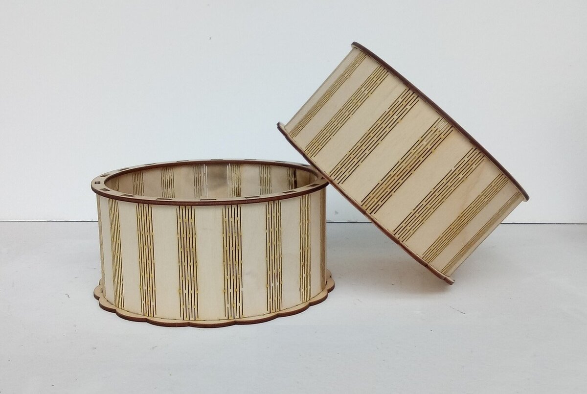 Intra απο ξύλο plywood 3mm-4mm πάχος - Ξύλινο Στρογγυλό Κουτί 160x80x3mm Δίασταση 30x30 cm Intraeaxys-eo0q0j51