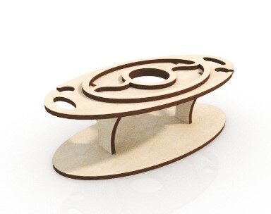 Intra απο ξύλο plywood 3mm-4mm πάχος - Τραπέζι με βάση κρασιού που χωράει μπουκάλι κρασιού και 2 ποτήρια κρασιού Δίασταση 30x30 cm Intraeaxys-eo20v6l7