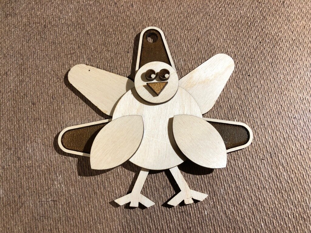 Σετ των 2 Intra απο ξύλο plywood 3mm-4mm πάχος - Στολίδι Τουρκίας με το σημάδι Δίασταση 10x10 cm Intraeaxys-91jdv641