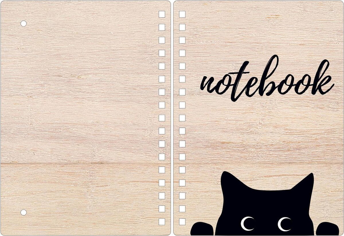 Intra απο ξύλο plywood 3mm-4mm πάχος - Σχέδιο εξωφύλλου βιβλίου με πρότυπο γάτα Δίασταση 30x30 cm Intraeaxys-yon0x5y7