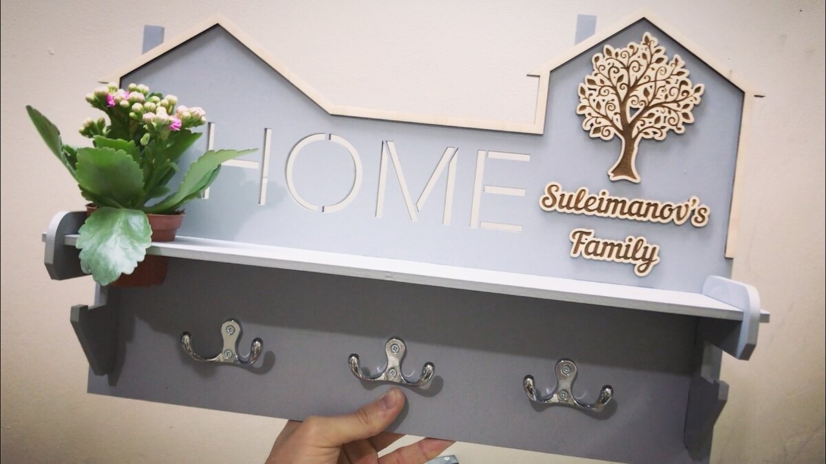 Intra απο ξύλο plywood 3mm-4mm πάχος - Σχάρα ραφιών τοίχου πολλαπλών χρήσεων με ράφι φυτευτή Δίασταση 30x30 cm Intraeaxys-yon0d827