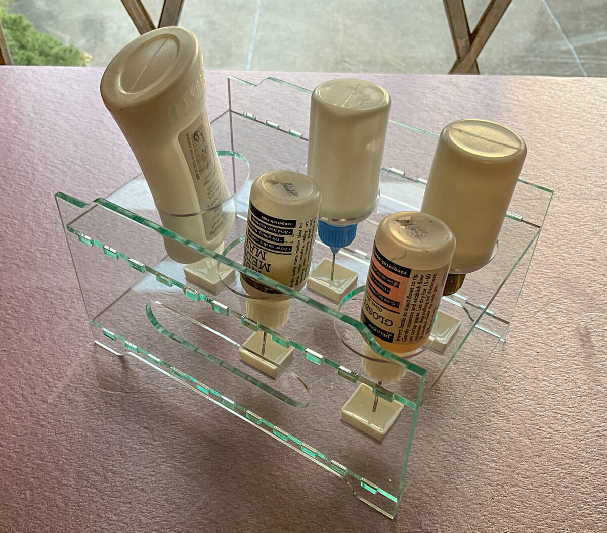 Intra απο ξύλο plywood 3mm-4mm πάχος - Σχάρα μπουκαλιών κόλλας Δίασταση 30x30 cm Intraeaxys-51rrmdm1