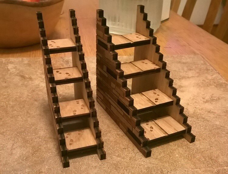 Intra απο ξύλο plywood 3mm-4mm πάχος - Μινιατούρα σκάλα Δίασταση 40x50 cm Intraeaxys-078yglqo