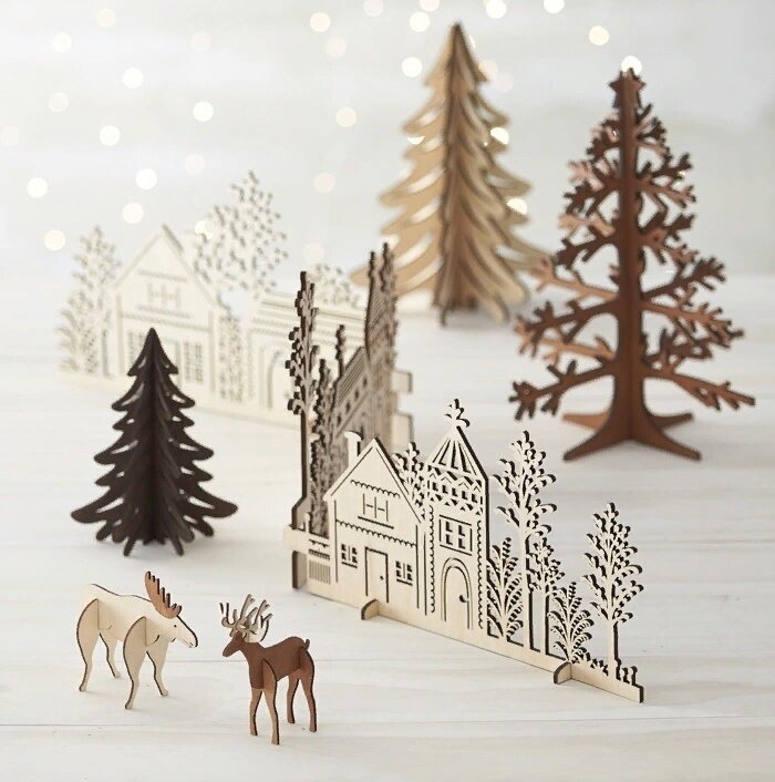 Intra απο ξύλο plywood 3mm-4mm πάχος - Χριστουγεννιάτικη Πρωτοχρονιά διακόσμηση Δίασταση 30x30 cm Intraeaxys-075ynwmo