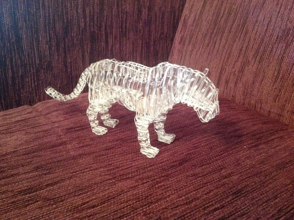 Intra απο ξύλο plywood 3mm-4mm πάχος - Panther 3D Puzzle Acrylic Δίασταση 20x20 cm Intraeaxys-eoxl4njo