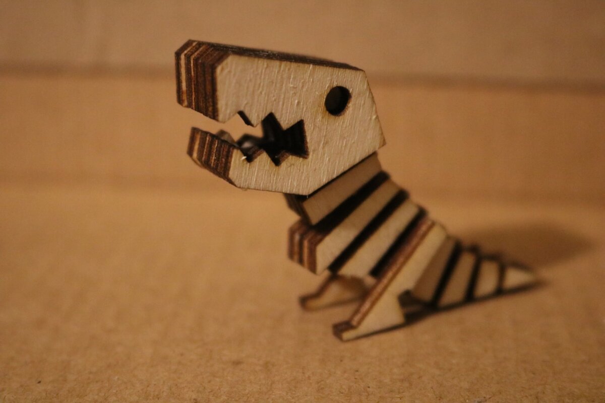 Intra απο ξύλο plywood 3mm-4mm πάχος - Μικροσκοπικό T-Rex Δίασταση 30x30 cm Intraeaxys-51rr5pm1