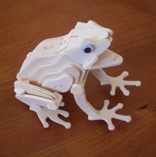Intra απο ξύλο plywood 3mm-4mm πάχος - Frog 3D Puzzle Δίασταση 30x30 cm Intraeaxys-voq2pdqo