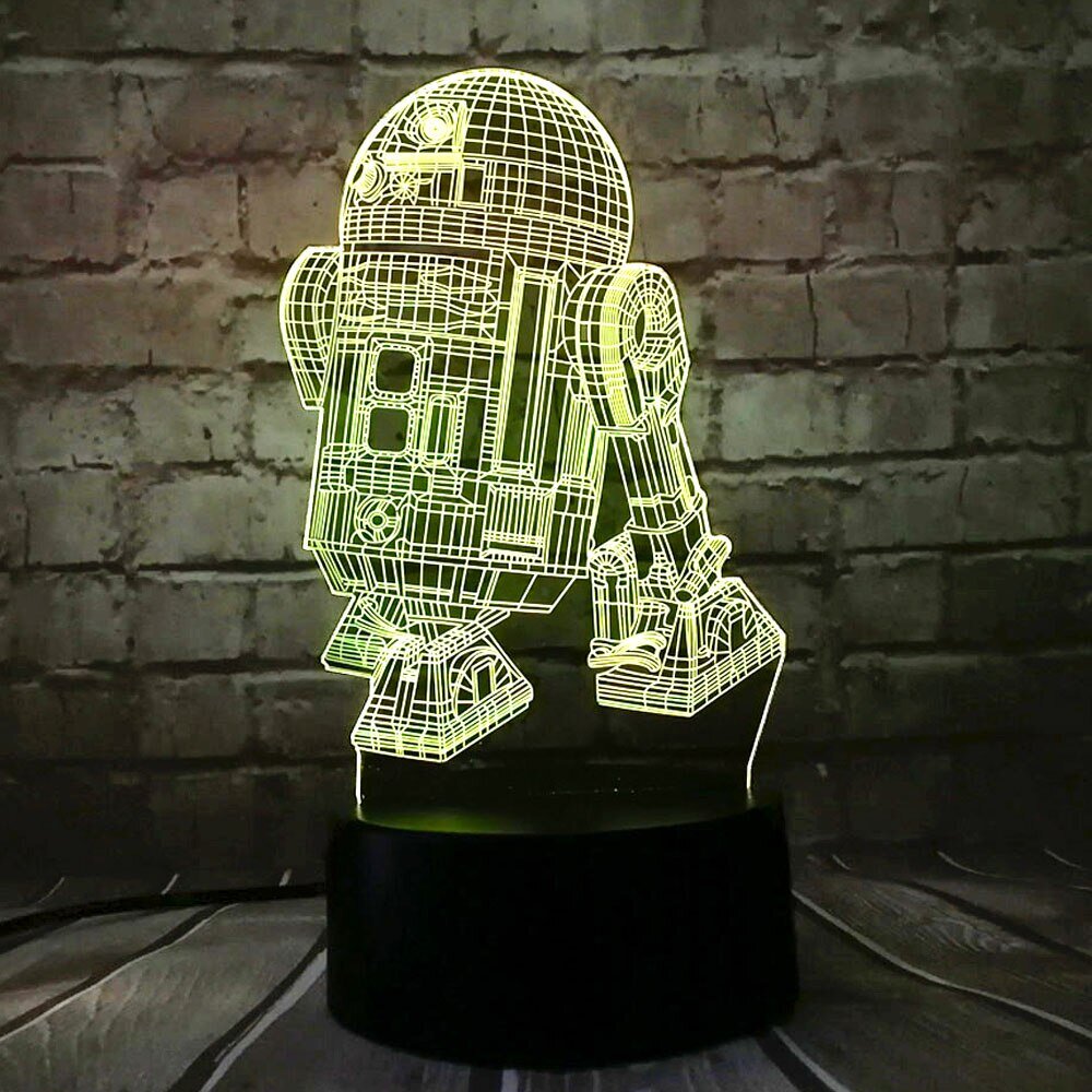 Intra απο ξύλο plywood 3mm-4mm πάχος - Star Wars R2-D2 3D Illusion Lamp Δίασταση 30x30 cm Intraeaxys-6o3yrzq7