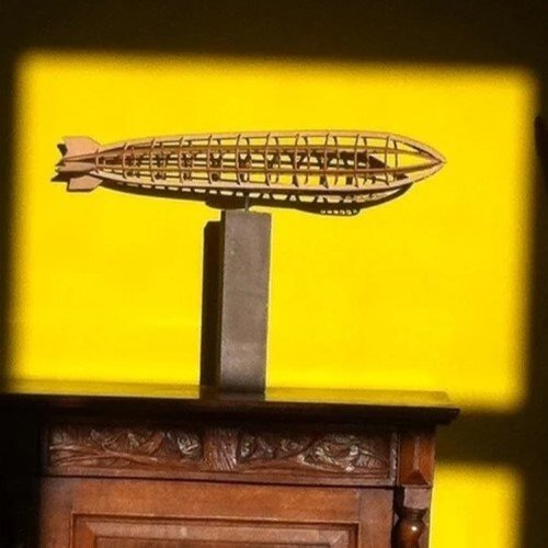 Intra απο ξύλο plywood 3mm-4mm πάχος - Τρισδιάστατο μοντέλο Zeppelin Δίασταση 30x30 cm Intraeaxys-qom655p1