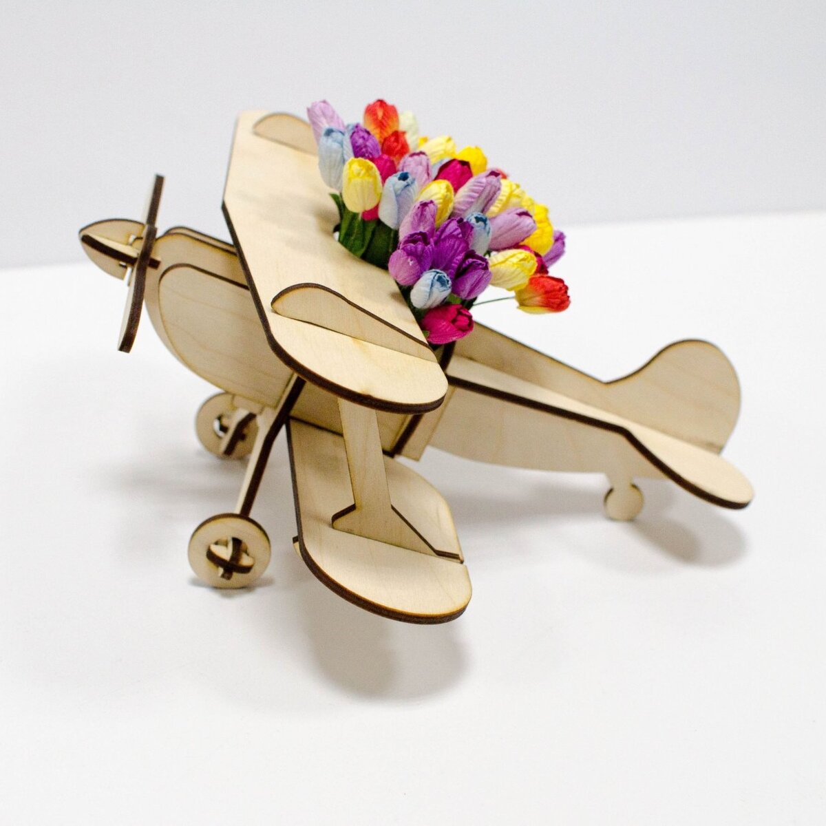 Intra απο ξύλο plywood 3mm-4mm πάχος - Κουτί λουλουδιών αεροπλάνου Δίασταση 30x30 cm Intraeaxys-ro6y2e67