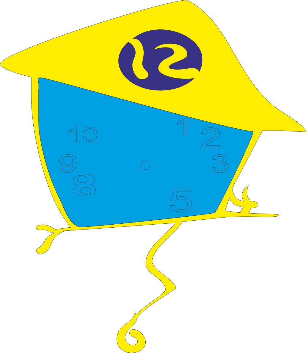 Intra απο ξύλο plywood 3mm-4mm πάχος - Πρότυπο ρολογιού παιδικού δωματίου Δίασταση 30x30 cm Intraeaxys-6o3yvvk7