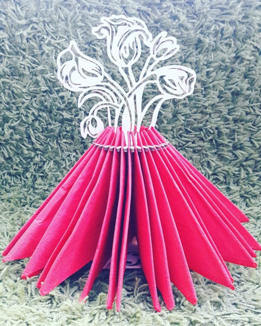 Intra απο ξύλο plywood 3mm-4mm πάχος - Πρότυπο θήκης χαρτοπετσέτας μπουκέτο λουλουδιών Δίασταση 30x30 cm Intraeaxys-eo0qjk51