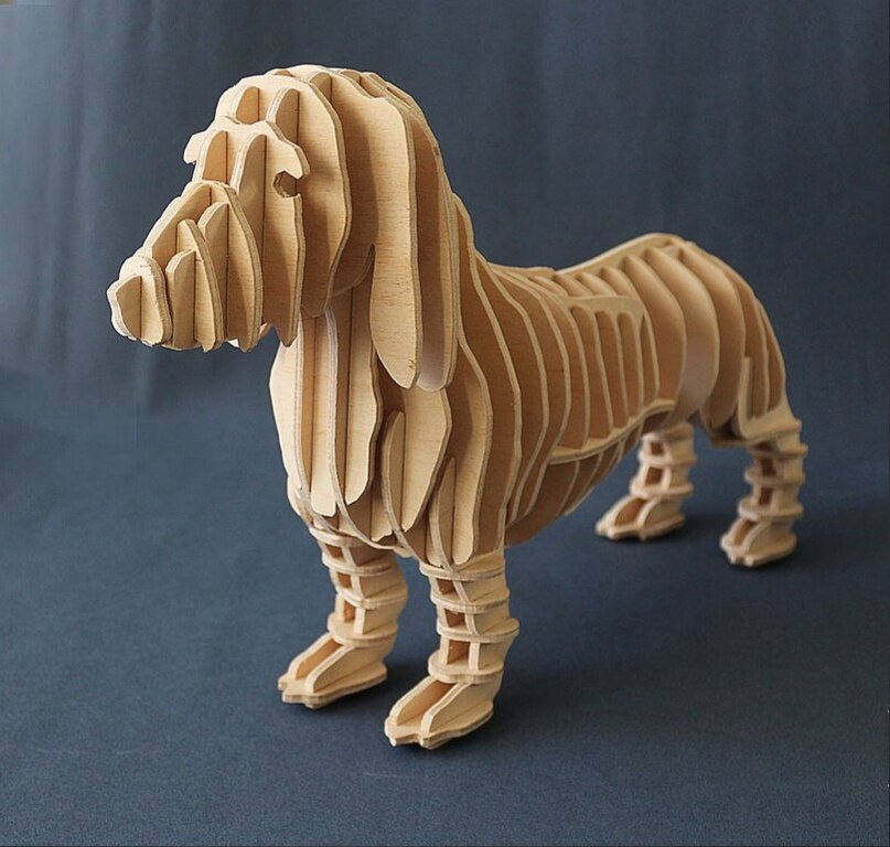 Intra απο ξύλο plywood 3mm-4mm πάχος - 3D παζλ Dachshund Dog Δίασταση 30x30 cm Intraeaxys-eo0qge01