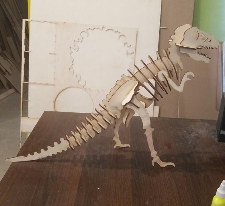 Intra απο ξύλο plywood 3mm-4mm πάχος - Tyrannosaurus Dinosaur 3D Puzzle 3mm Δίασταση 30x30 cm Intraeaxys-p7ymwnp7