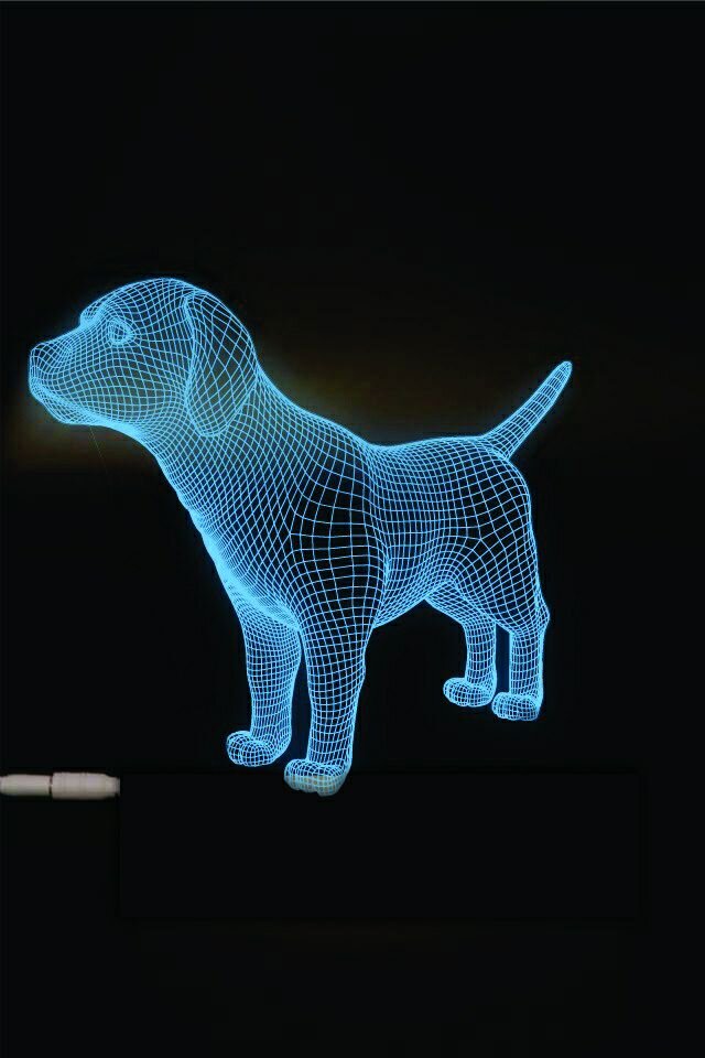 Intra απο ξύλο plywood 3mm-4mm πάχος - Σκύλος 3D LED Night Light Δίασταση 30x30 cm Intraeaxys-6o3mj37n