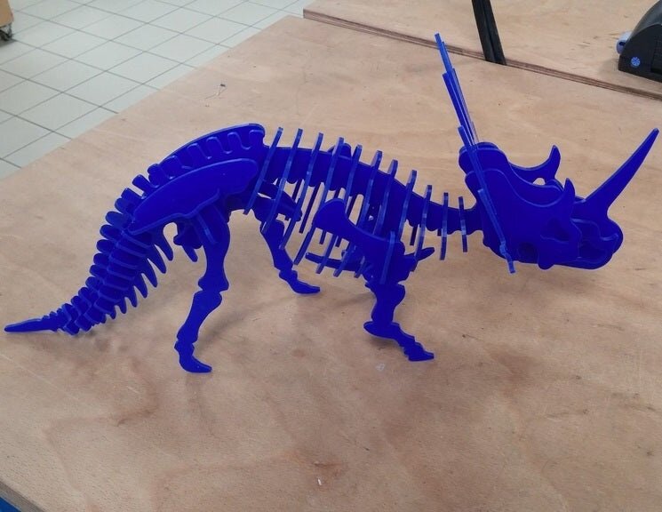 Intra απο ξύλο plywood 3mm-4mm πάχος - Styracosaurus Dinosaur 3D Puzzle 3mm Δίασταση 30x30 cm Intraeaxys-67wlwl31
