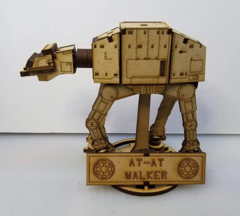 Intra απο ξύλο plywood 3mm-4mm πάχος - Star Wars AT-AT Walker Δίασταση 30x30 cm Intraeaxys-eo4y45go